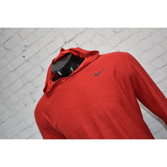 Nike Hoodie Shirt Gym Shirt Mens Size XL Performance Dri-Fit Workout Red - Picture 1 of 6